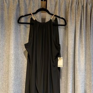 Kensie Draped Snake-Chain Halter Dress